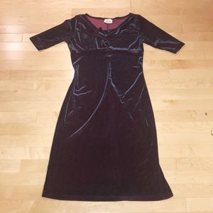 VINTAGE Iridescent Purple Velvet wiggle dress